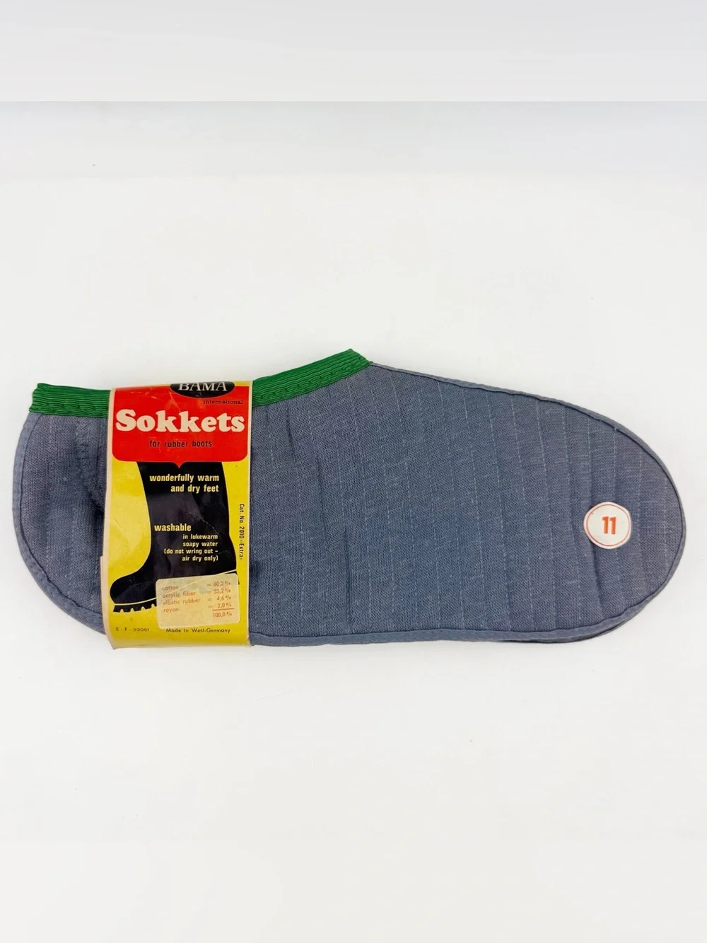 Vtg 80s Bama Boot Sokkets Socks Size 11 Blue Hunting Outdoor West Germany *Read